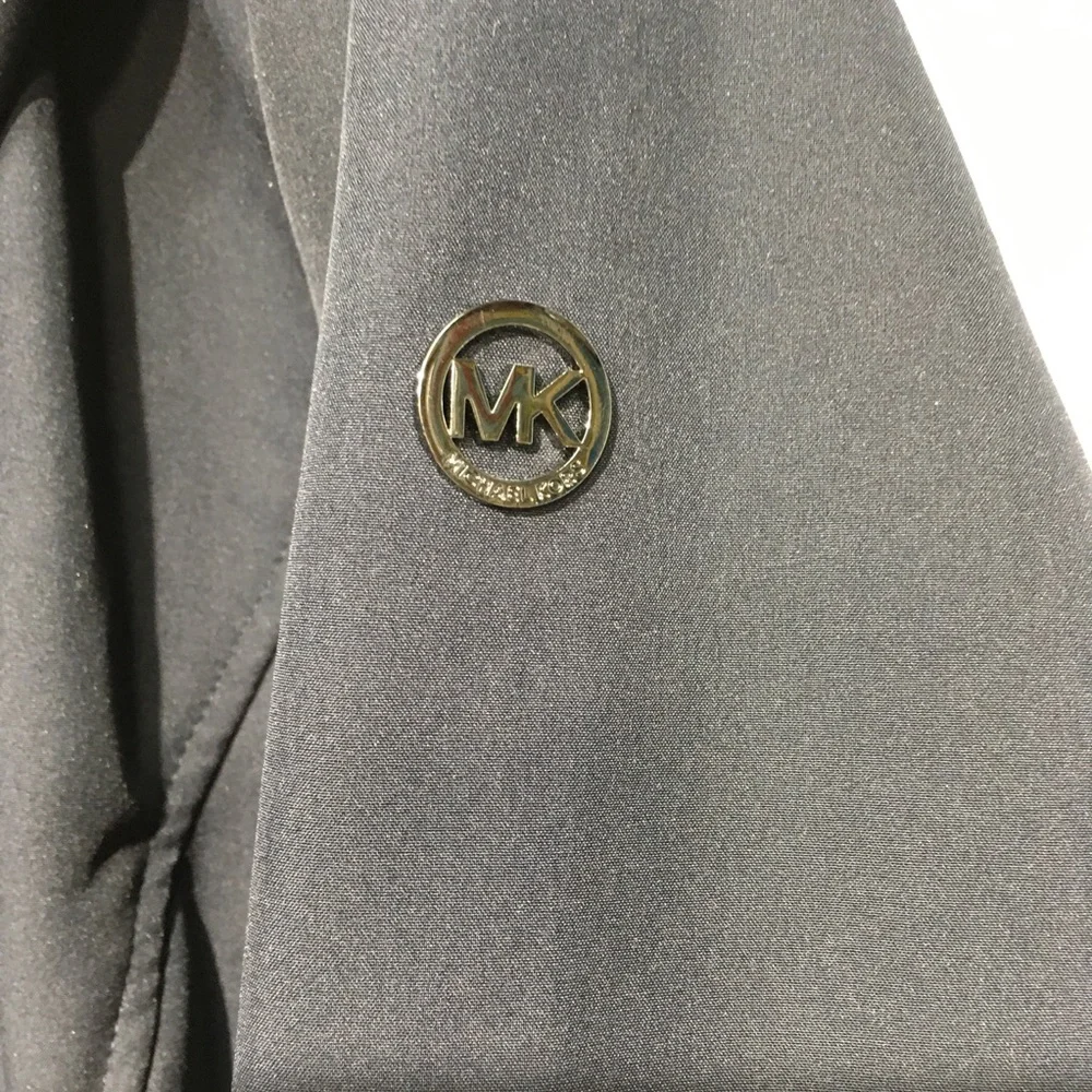 Michael Kors Navy Blue Women's Long Line Zip Technical Hooded Jacket Size Large - Picture 8 of 11